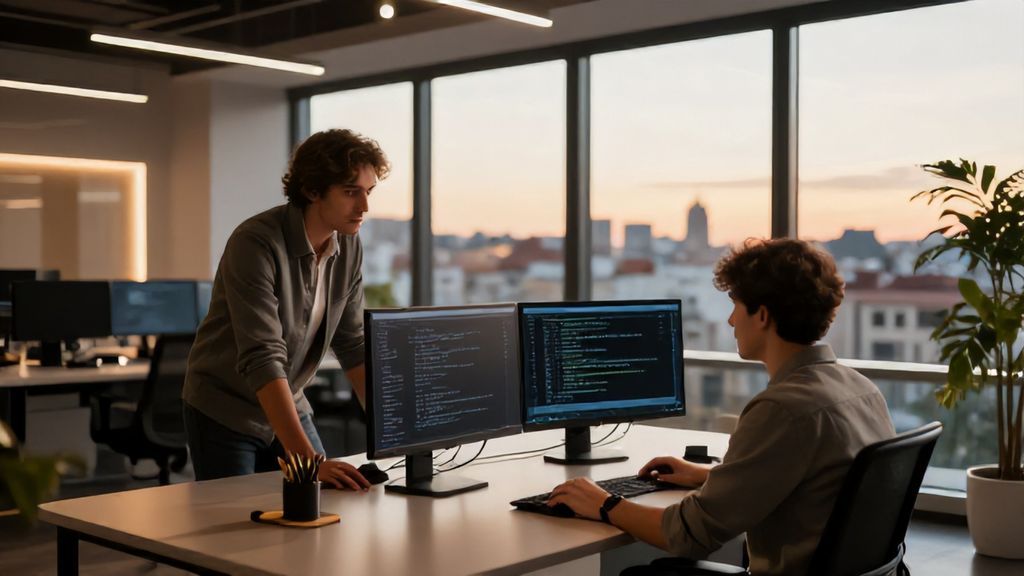 Mentor profesional en su oficina en Madrid